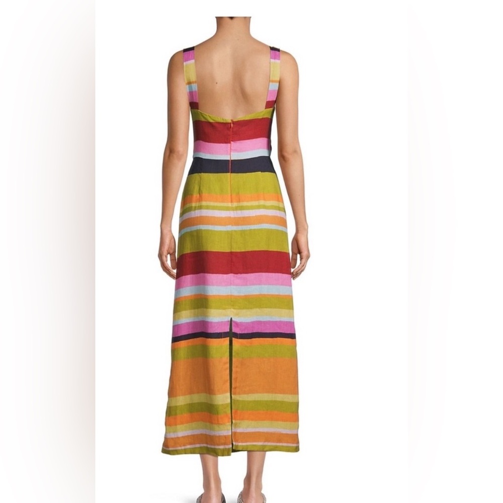 Cala De La Cruz Flora Lizzie Twisted Striped Midi-Dress - Picture 5 of 5